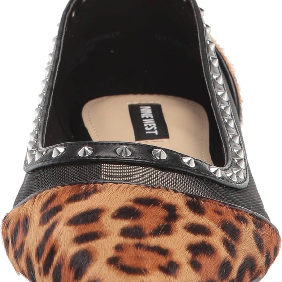 Nine West Bizziep2 Leopard/Cheetah & Black Pointy Toe Flat - Only wore once! - Picture 7 of 12